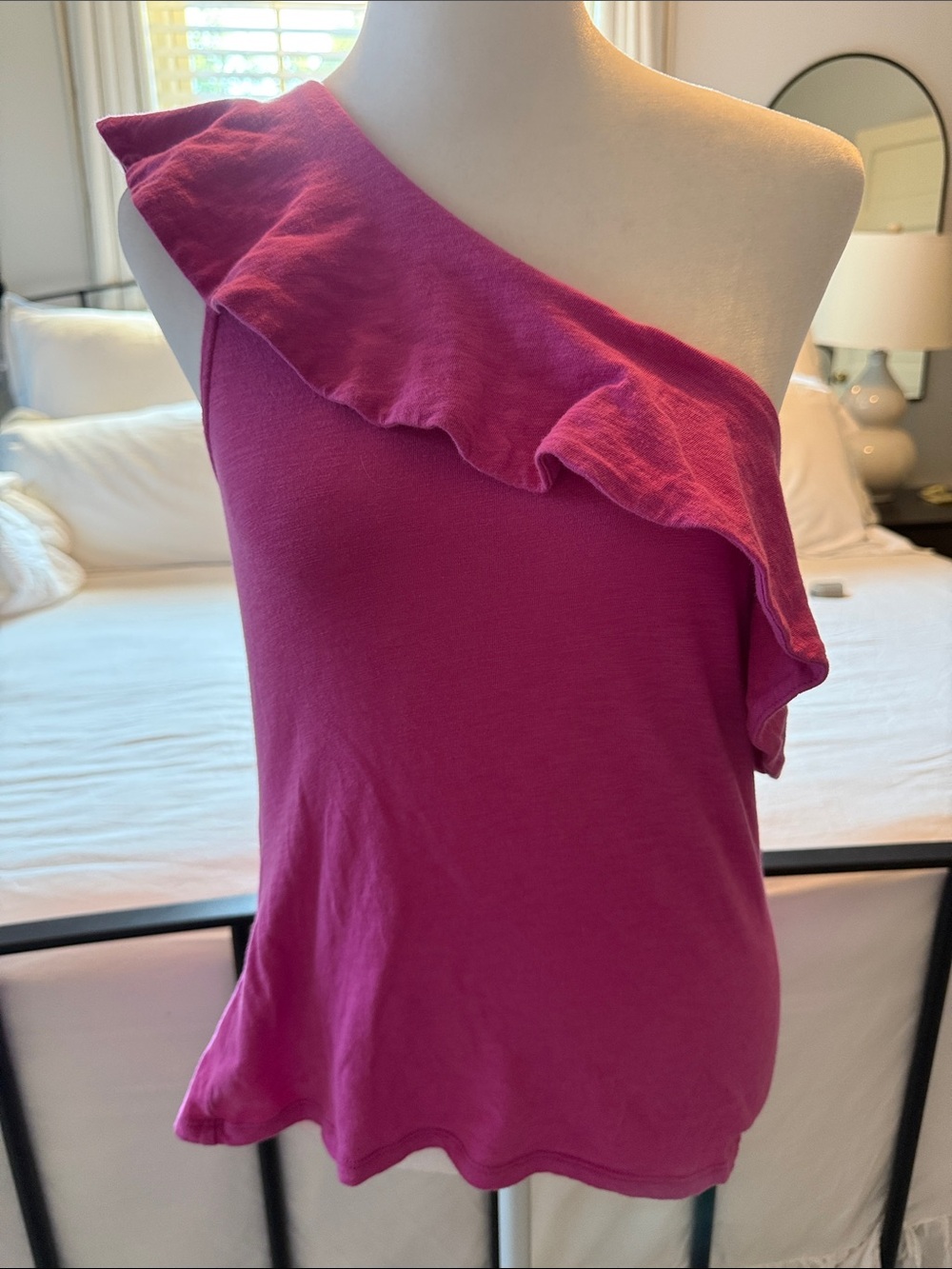 ZSupply Cannon Ruffle TankOne-Shoulder Ruffle Tank Top - Rose Violet